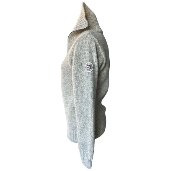 NWOT $253 Devold Nansen Norway 100% Wool Zip Neck Sweater in Cream, Grey Wmns S - Picture 10 of 16